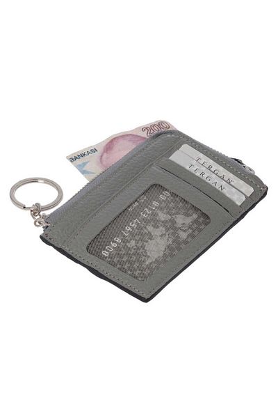 Tergan Gray Genuine Leather Unisex Credit Card Holder - S1kk00000265-h1y