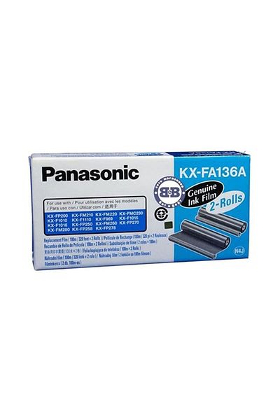 PANASONIC Geniune Ink Film For Fax  2 Rolls KX-FA136A - Black