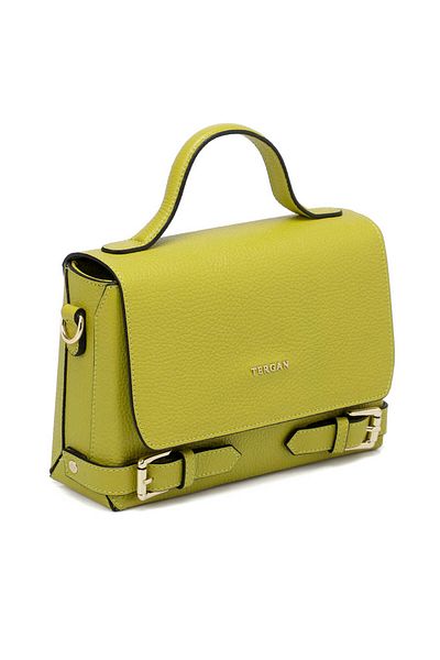 Tergan Green Genuine Leather Women's Crossbody Bag - S24Y1Bc79902-T7A
