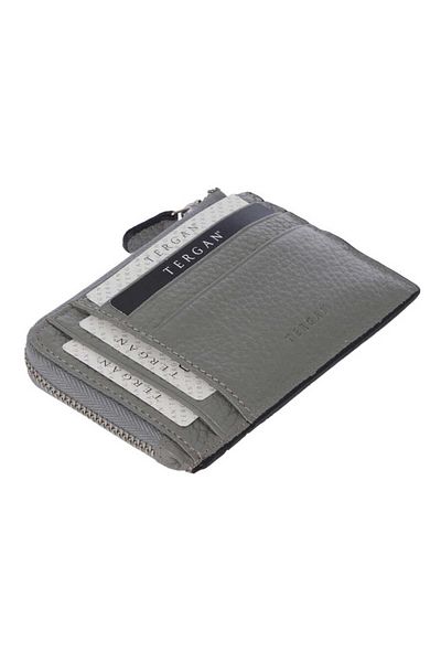 Tergan Gray Genuine Leather Unisex Credit Card Holder - S1kk00000265-h1y