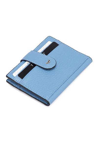Tergan Blue Genuine Leather Men's Credit Card Holder - S1Kk 00001617 -I6T