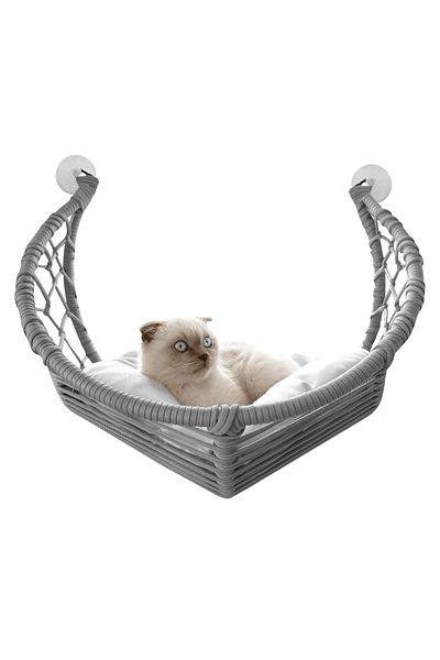 Osso Fashion Gondola Cat Hammock with Suction Cup Cat Bed 40*45 cm Gray