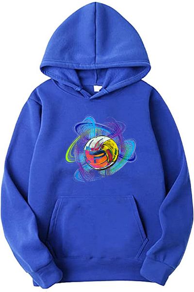 makiteks Hanorac supradimensionat unisex cu buzunar cangur pentru volei