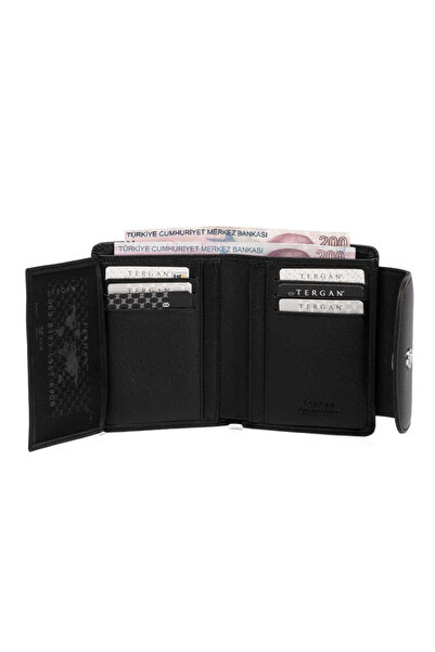 Tergan Women's Black Leather Wallet - S1Cb 00005714 -A85