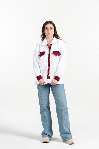 Affaly Women's Oversize Plush Lumberjack Shirt – Warm Holder Stylish Casual Jacket