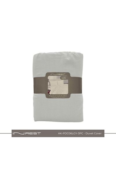 INREST Plain King Duvet Set (without filling) 100% Cotton 3 Pieces ( two pillow case with duvet cover)
