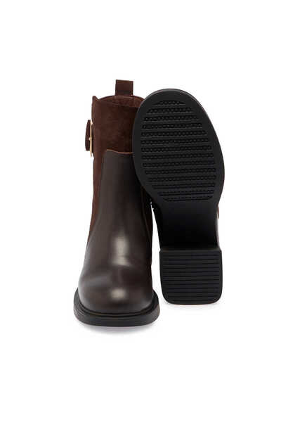 Tergan Kahve Deri Kadın Casual Bot - K24K1BT67561-F56