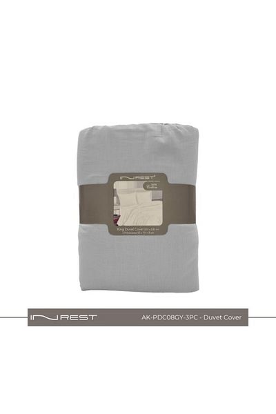 INREST Plain King Duvet Set (without filling) 100% Cotton 3 Pieces ( two pillow case with duvet cover)