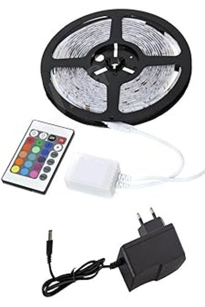 Mu Art Ahşap Şahnet Outdoor Waterproof Rgb Led Strip - 5 Mt Set with Remote Control and Transformer
