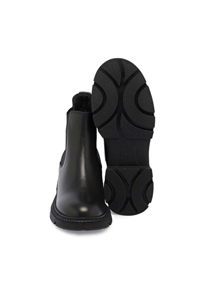 Tergan Siyah Nubuk Deri Kadın Casual Bot - K24k1bt67509-a23