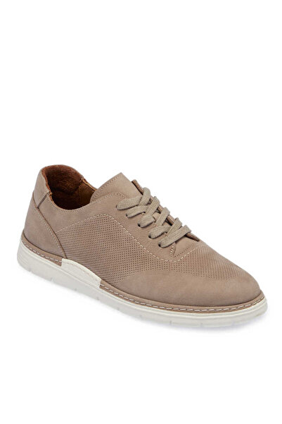 Tergan Gri Hakiki Nubuk Deri Erkek Sneaker - E24I1AY56855-A40