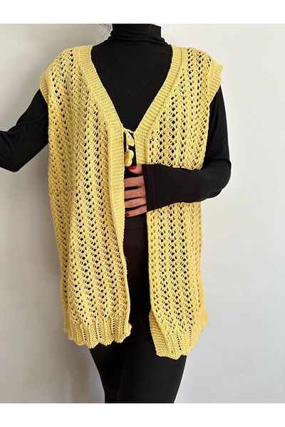 Çeyizcim Yellow Knitwear and Knitted Vest Set
