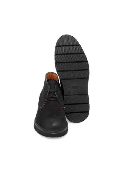 Tergan Siyah Hakiki Nubuk Deri Erkek Casual Bot - E24K1BT57014-A64