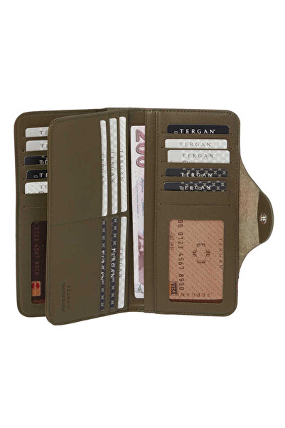 Tergan Yeşil Deri Kadın Cüzdan - S1cb00005767-t8n