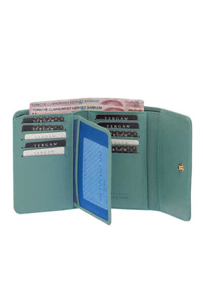 Tergan Portofel albastru din piele naturală pentru femei - S1cb00005788-t0p
