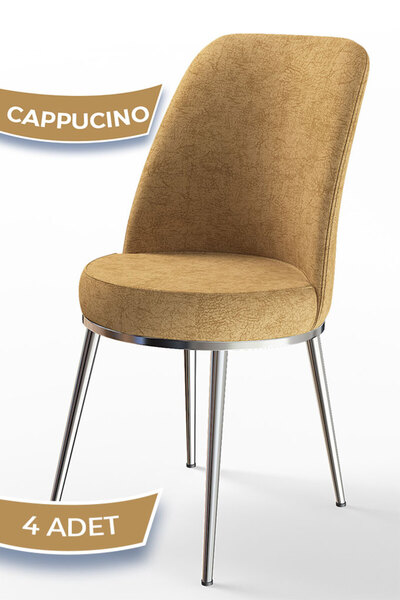 Canisa Concept Dexa Serisi Cappucino Renk 4 Adet Sandalye, Renk Cappucino, Ay...