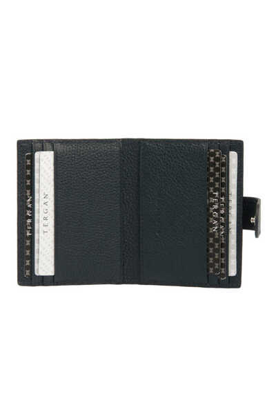 Tergan Ανδρική θήκη πιστωτικής κάρτας από γνήσιο δέρμα Navy Blue - S1KK00001617-X86