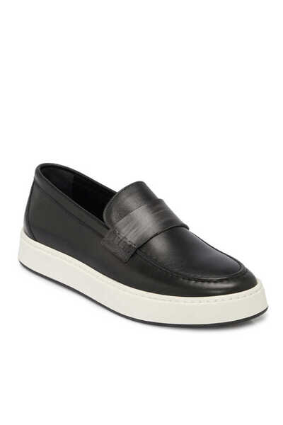 Tergan Siyah Hakiki Deri Erkek Casual Ayakkabı - E24ı1ay56719-a43