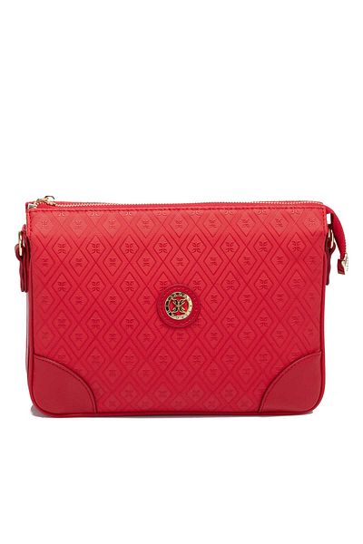 Tergan Red Print Women's Crossbody Bag - S24K1Pr09090-S4R