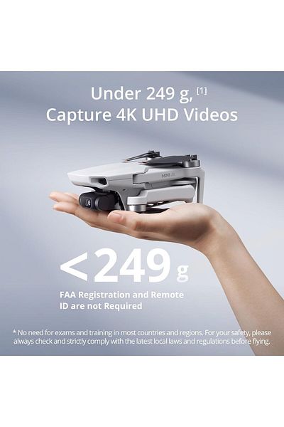 DJI مجموعة Mini 4K Fly More، طائرة بدون طيار بكاميرا 4K