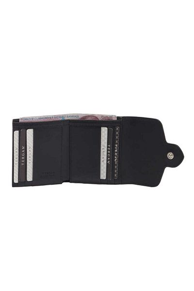 Tergan Black Genuine Leather Women's Wallet - S1Cb 00005814 -S6L