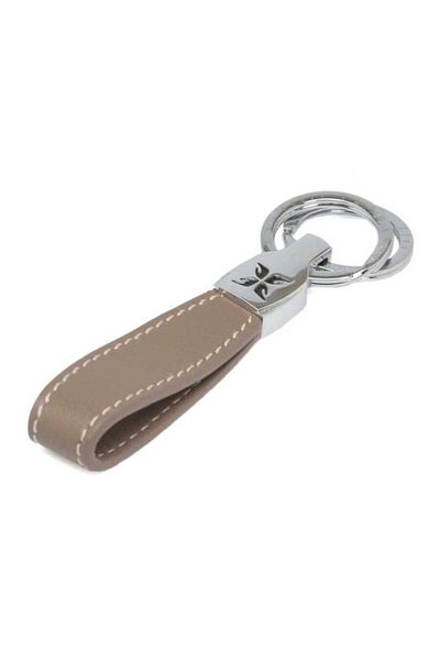 Tergan Beige Genuine Leather Unisex Keychain - S1An 00000248 -B56
