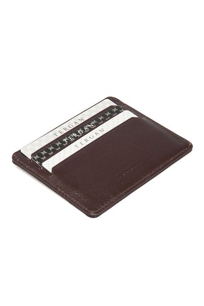 Tergan Κάτοχος πιστωτικής κάρτας Unisex από γνήσιο δέρμα καφέ - S1kk 00001050 -d06