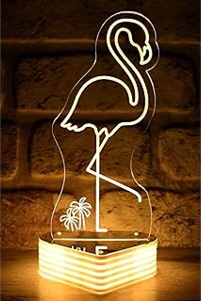 Hediye Kovanı Flamingo 3D Led Lamp