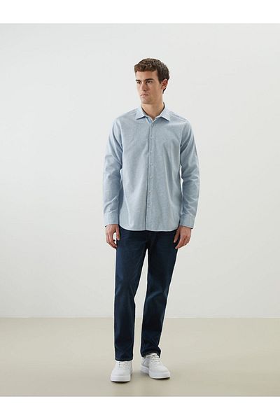 LC Waikiki Lcw Regular Fit Long Sleeve Dobby Men's Shirt Fast Fashion