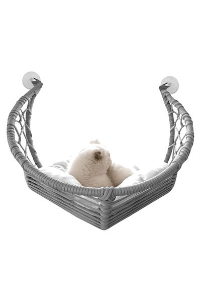 Osso Fashion Gondola Cat Hammock with Suction Cup Cat Bed 40*45 cm Gray