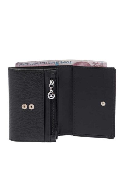 Tergan Black Leather Women's Wallet - S1Cb00005815-D3H
