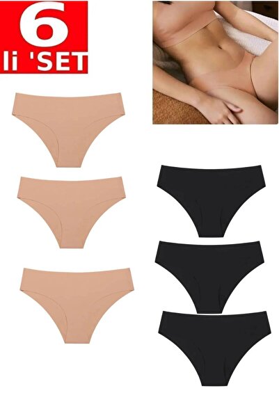 Papatya Kadın Lazer Kesim Külot 6'lı 6 Adet Dikişsiz Esnek Iz Yapmayan Toparl...