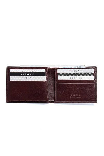 Tergan Ανδρικό πορτοφόλι Tan Genuine Leather - S1ce 00001501 -a99