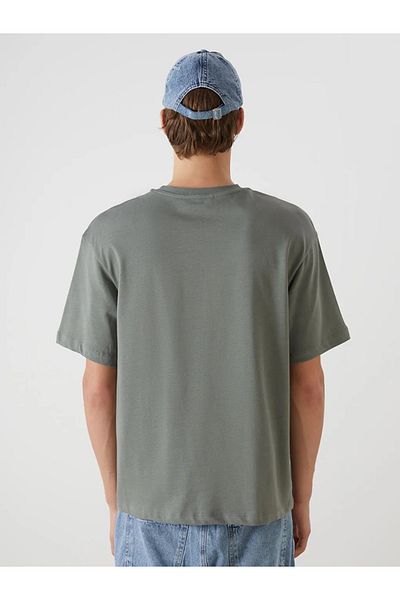 LC Waikiki Xside Khaki Crew Neck Combed Cotton Men's T-Shirt