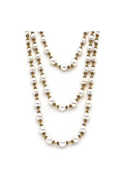 Mon Reve Triple Trouble İnci Altın Kaplama Çoklu Kolye