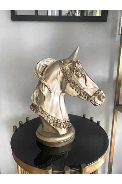 Mirsa Global Dekoratif At Kafası Büst Büyük Boy Heykeli