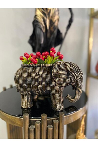 Mirsa Global Fil saksı, hasır dokulu sukulent saksı,banyo dekoru, polyester f...