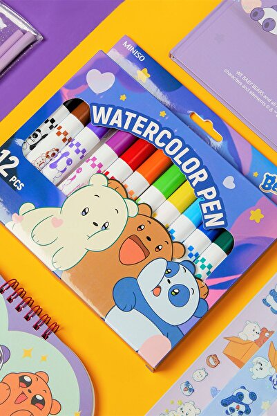 Miniso We Baby Bears Lisanslı 12'li Renkli Marker Seti