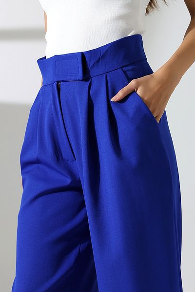 COCOCİX Wide Leg Snap Fastener Model Fabric Trousers