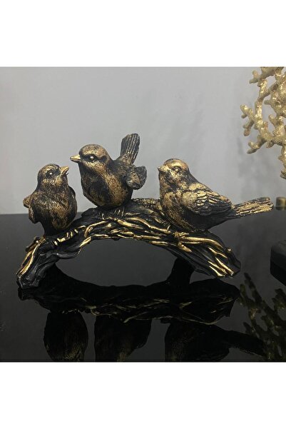 Mirsa Global kuş biblo 3 lü dal üzerinde kuş biblo