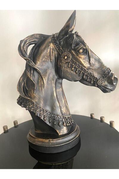 Mirsa Global Dekoratif At Kafası Büst Büyük Boy Heykeli