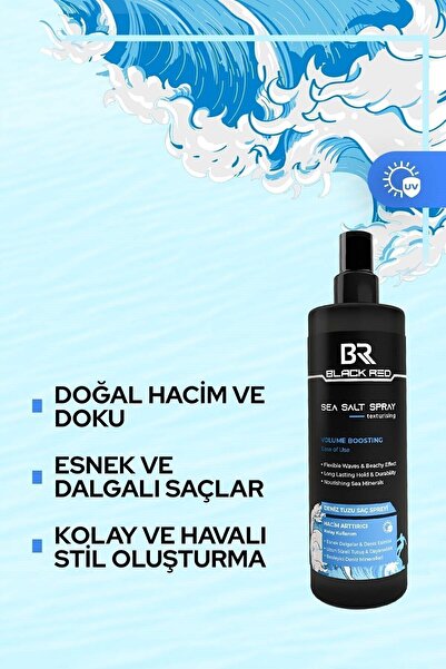 Black Red Saç Deniz Tuzu Spreyi - Sea Salt Spray Orta Tutuşlu Hacimlendirir Anti Uv Saç Şekillendirici