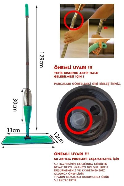 Miomi Mop Sprey Mop 300cc Su Hazneli Pratik Temizlik 3 Adet Mop ( Distribütör Garantili )