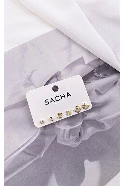 Sacha Accessories Kugu Figürlü Gold Set Küpe