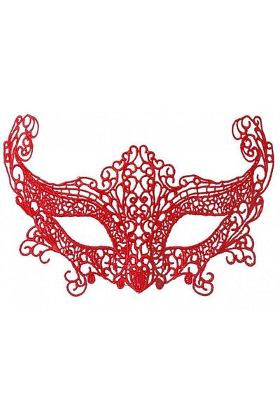doremodam Red Color Lace Mesh Embroidered Party Mask Model 3 - 448639 -1453