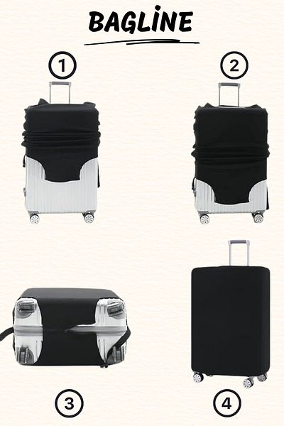 Bagline Lycra Flex Fabric Negru Durabil Valisă și Husă pentru Valisă