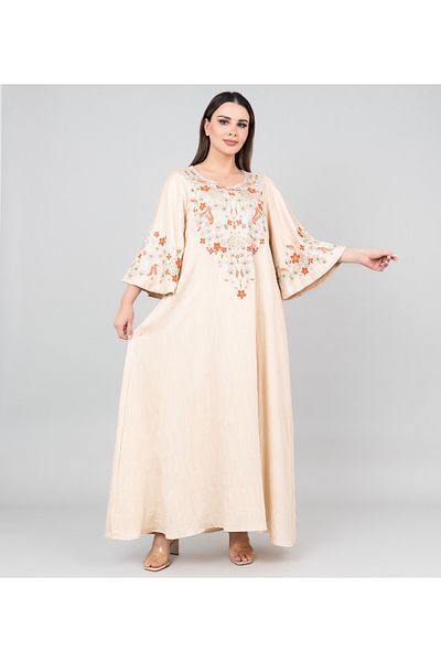 IKKXA Floral Majesty Embroidered Jalabiya