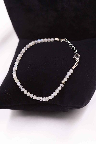 MYTAKIAĞACIMFH Labradorite Stone Natural Stone Necklace Bracelet Set Faceted Cut 2-3mm