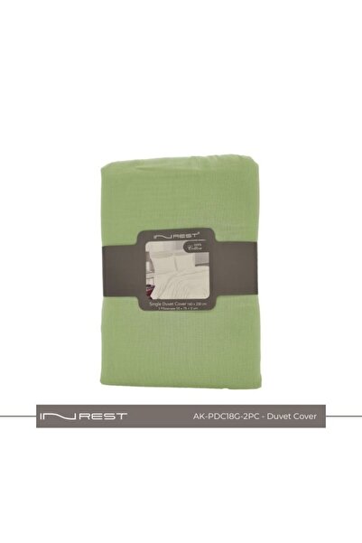 INREST طقم لحاف فردي سادة (بدون حشو) مصنوع من القطن بنسبة 100%، مكون من قطعتي...