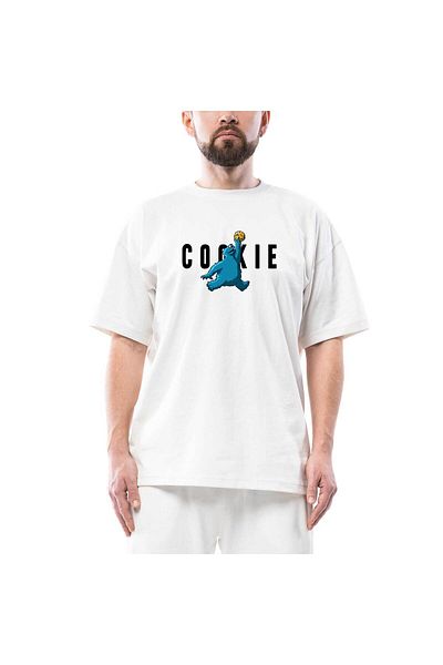 Z zepplin Cookie Monster Oversize Λευκό T-Shirt